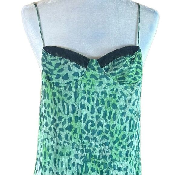 Marjan Pejoski Green Silk Slip Dress Size 12 📦 - Picture 9 of 13